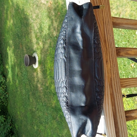 Vince Camuto | Riley Black Bubble Leather Shoulder Crossbody Bag Purse - Picture 12 of 16